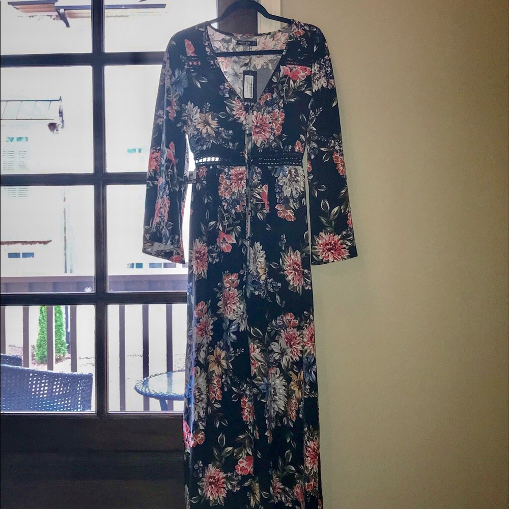 Black Floral Maxi Dress